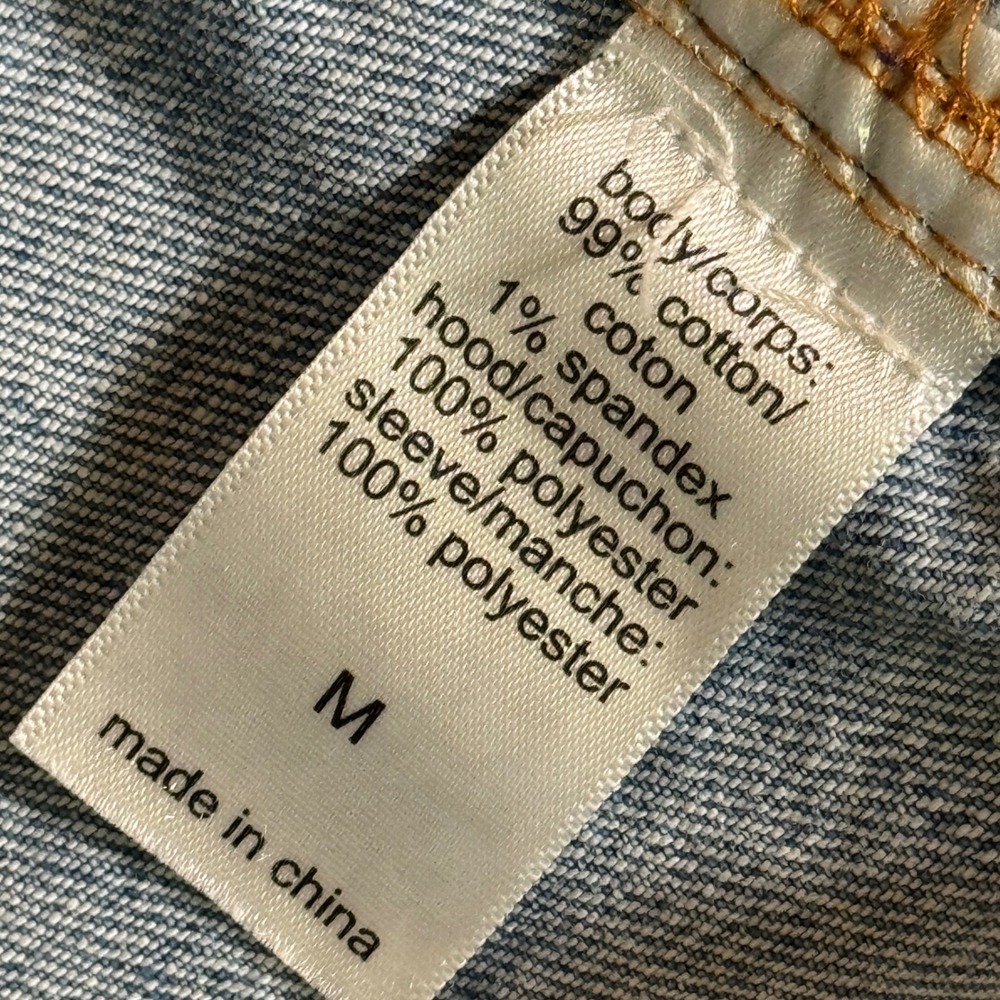 Maurices Cropped Denim Jean Jacket Faux Sherpa Streetwear Hip Hop Layering Top M - Picture 6 of 7